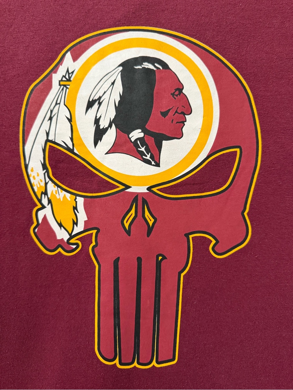 Washington Redskins Commanders Punisher Burgundy Vintage T-Shirt